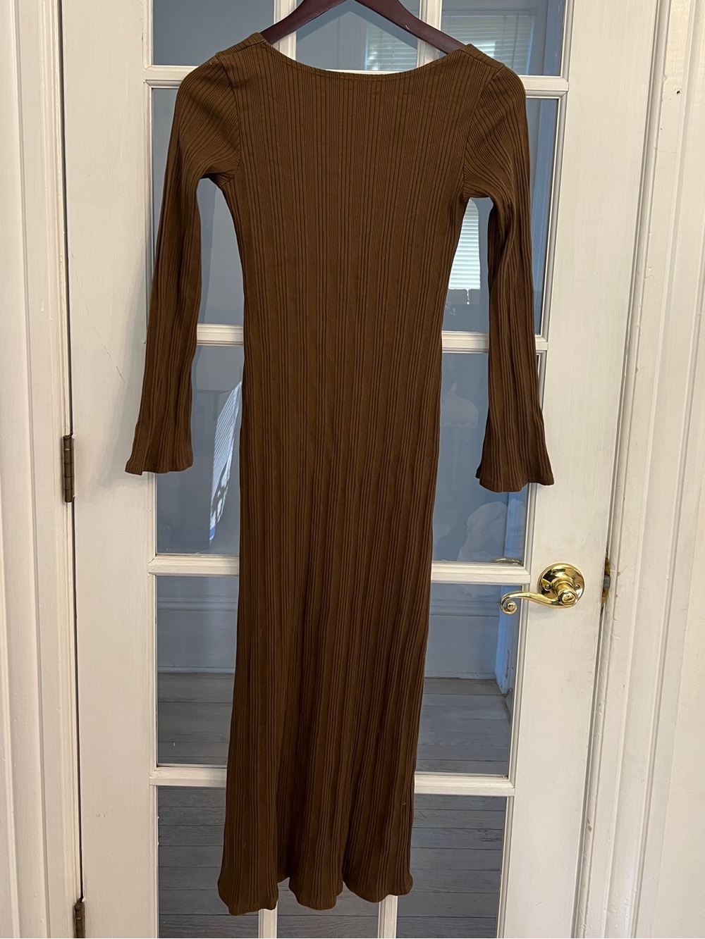 REFORMATION Auguste Women’s XS Brown Spice Ribbed Backless Maxi Dress